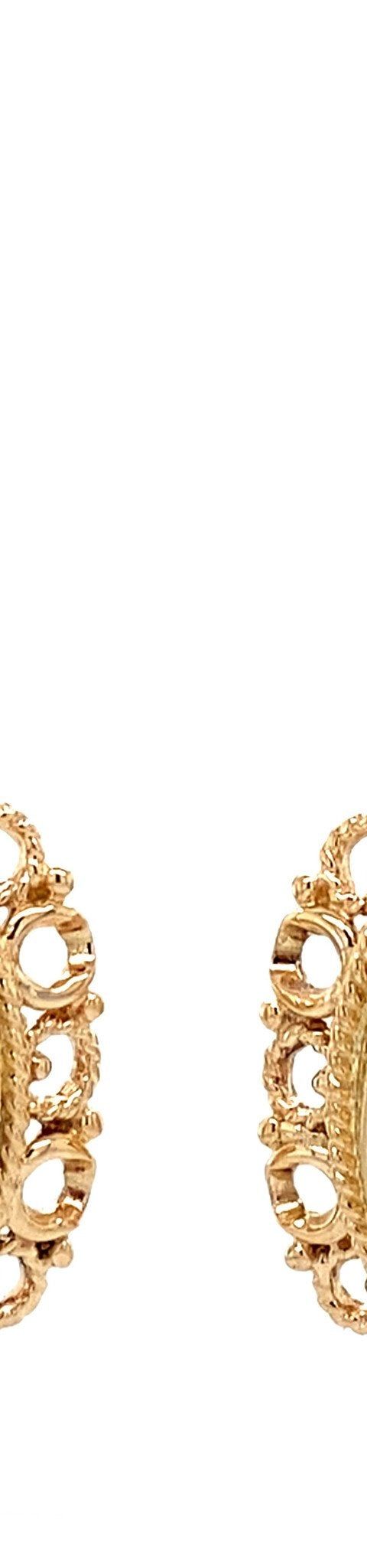 Vintage 14K Gold Drop Earrings with Garnet